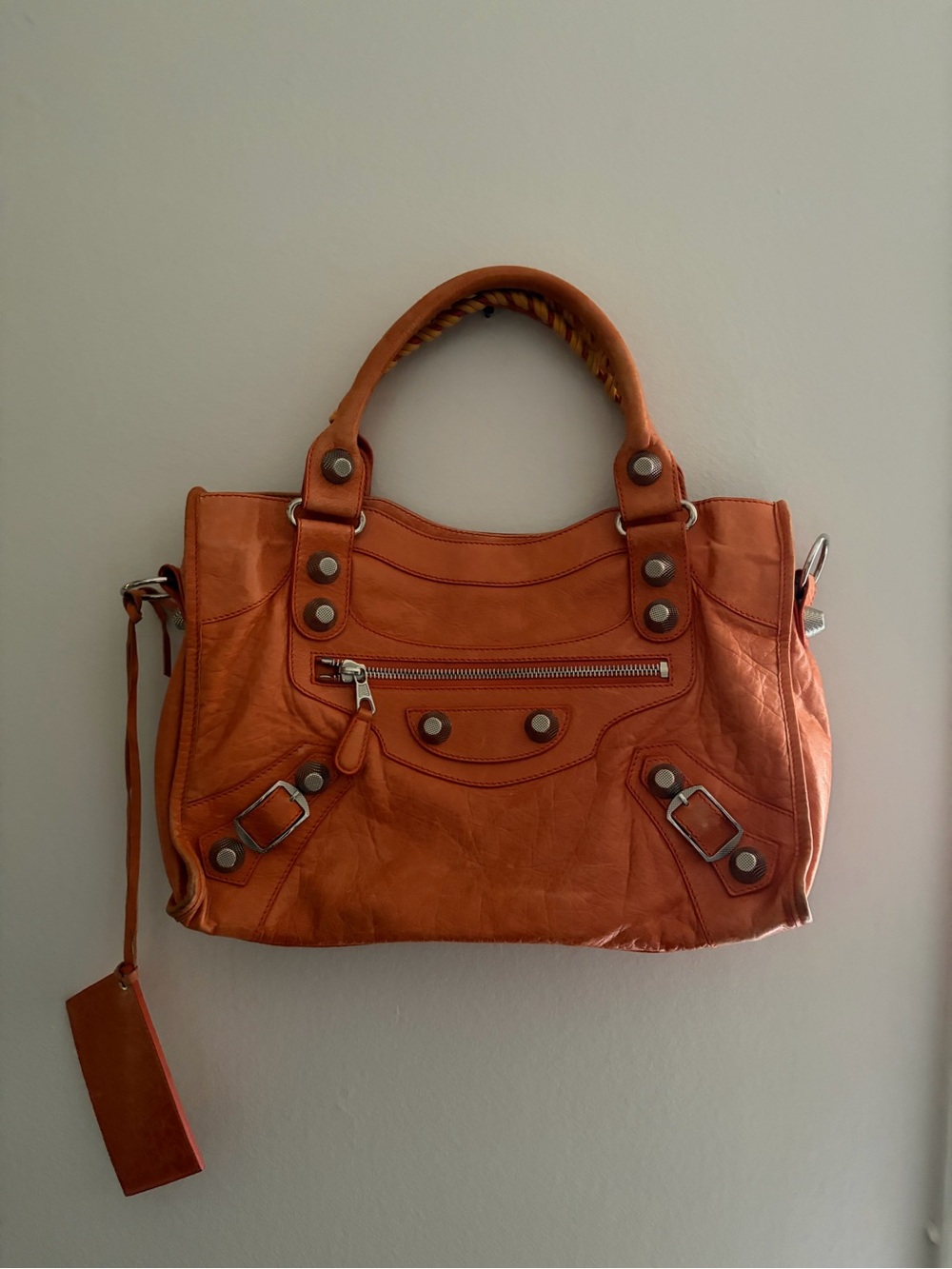 Orange Balenciaga City Bag